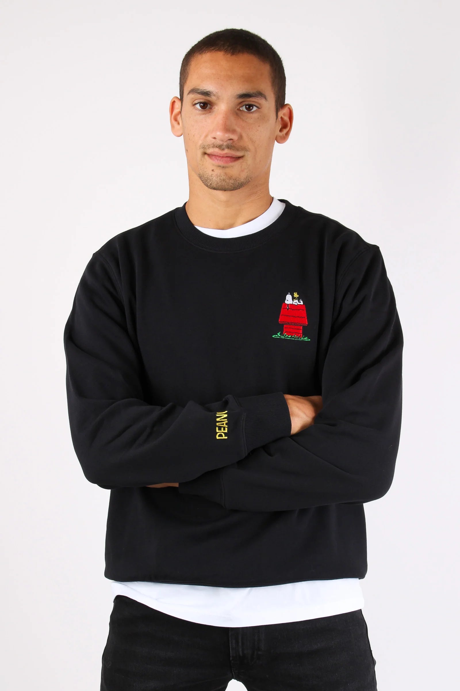 FELPA SUN68 X PEANUTS GIROCOLLO SMALL RICAMO SNOOPY