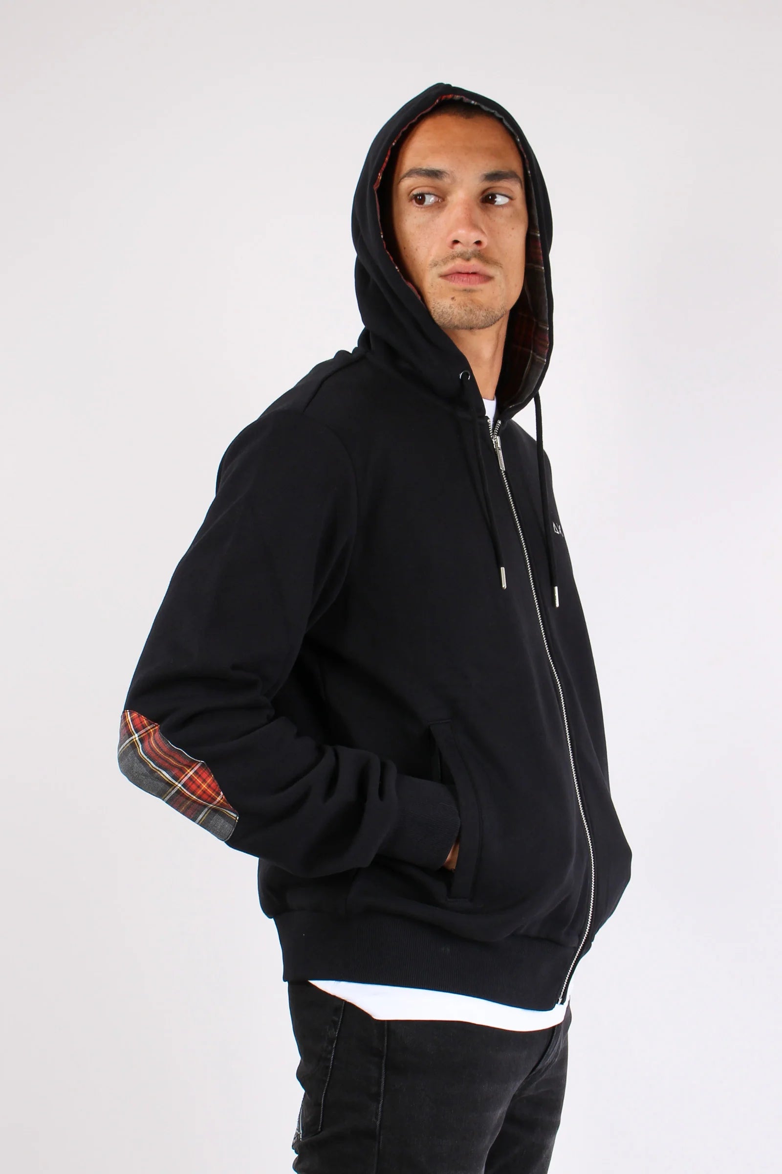 FELPA SUN68 ZIP CONTRAST FABRIC BASIC FLEECE