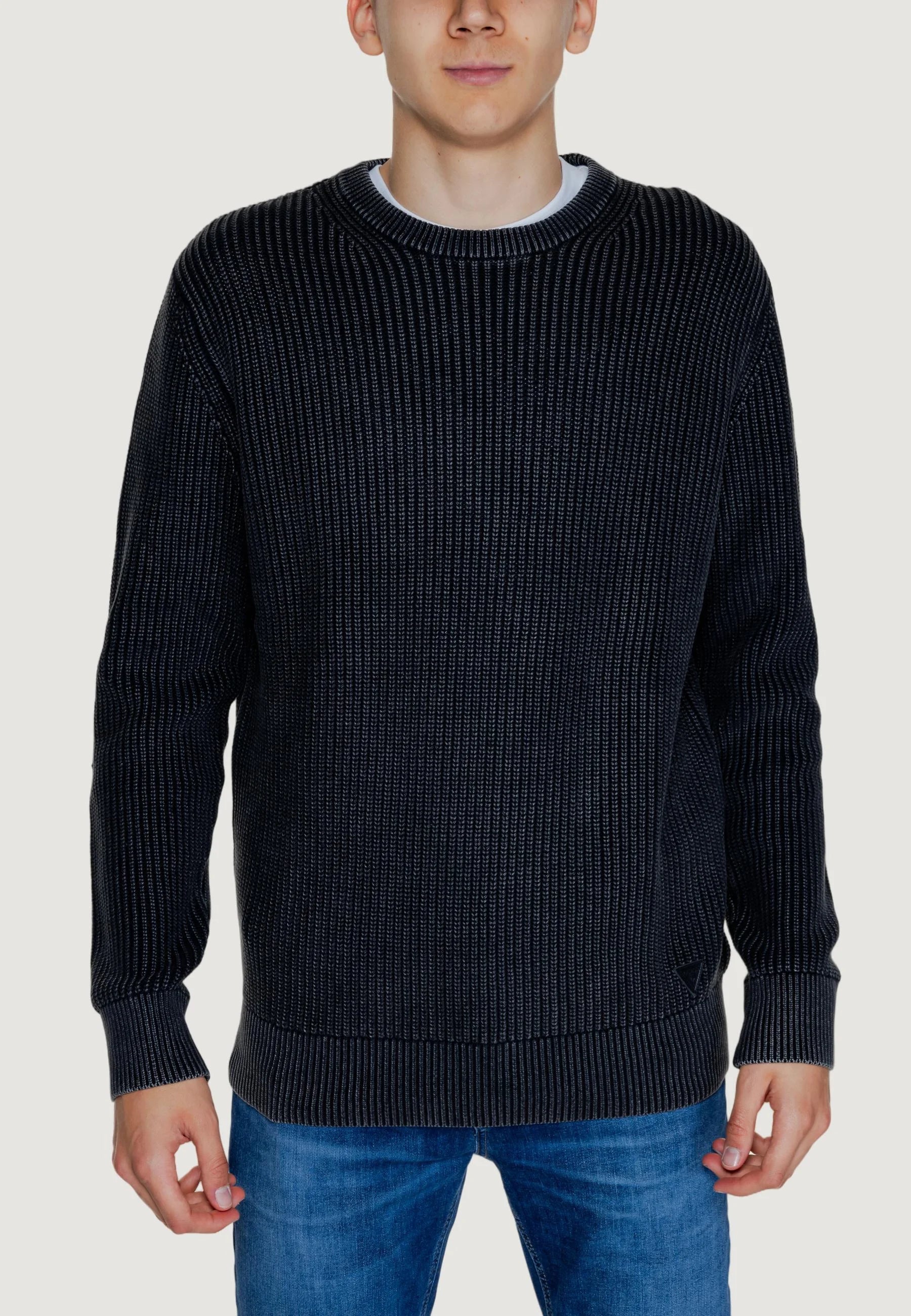 MAGLIA GUESS DELMAR ML WASHED RIBBED