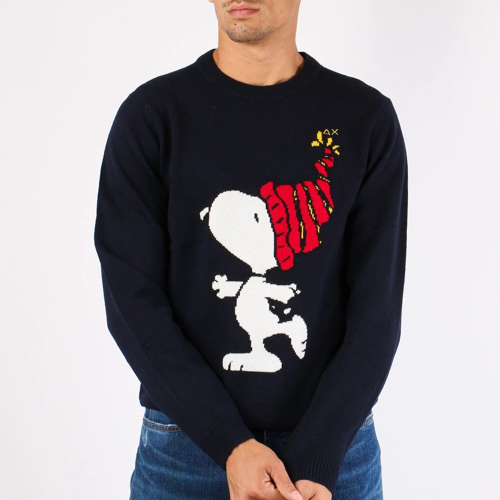 MAGLIONE SUN68 X PEANUTS GIROCOLLO SNOOPY ON CHEST LANA