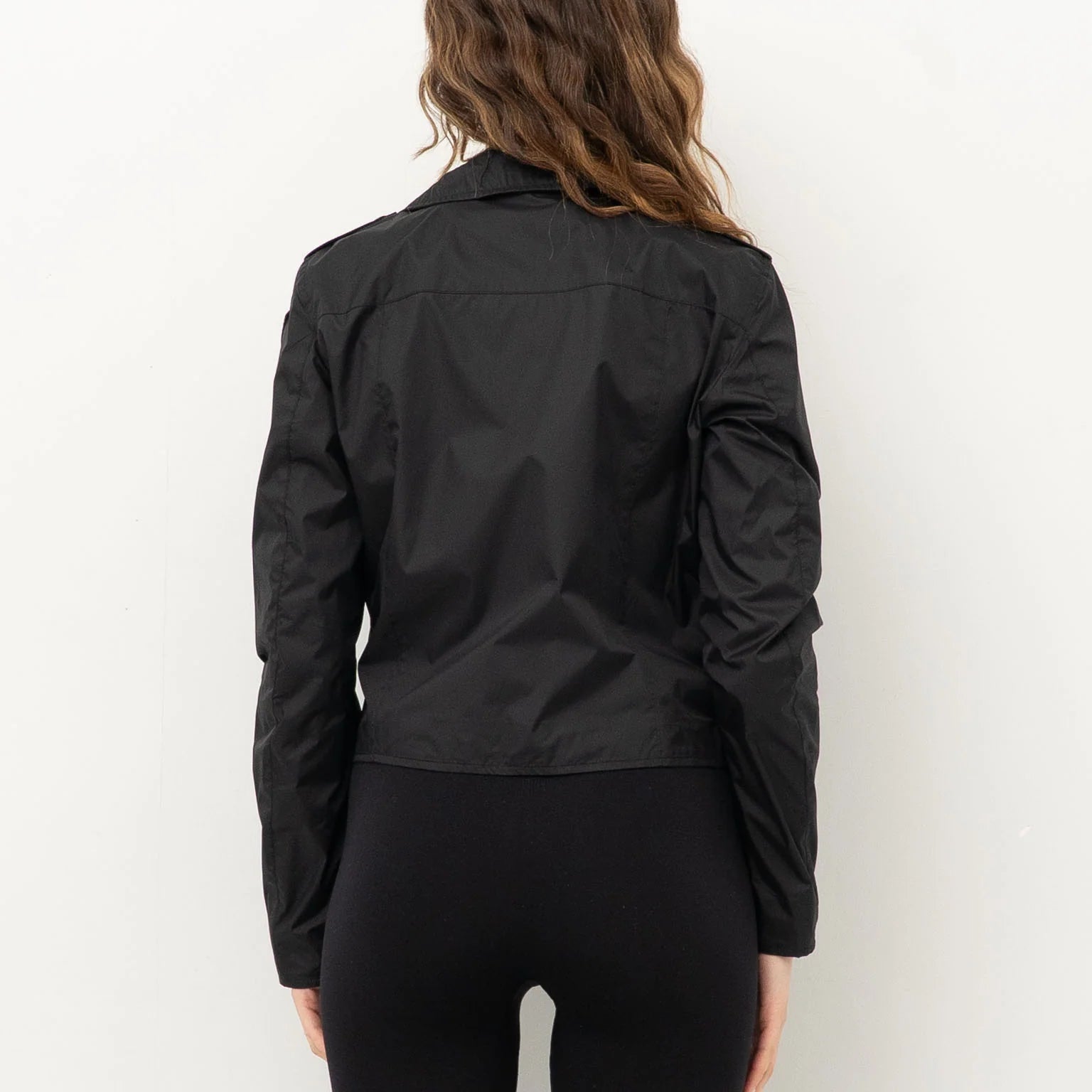 GIUBBINO BLAUER ZAMORA CHIODO CROP NYLON