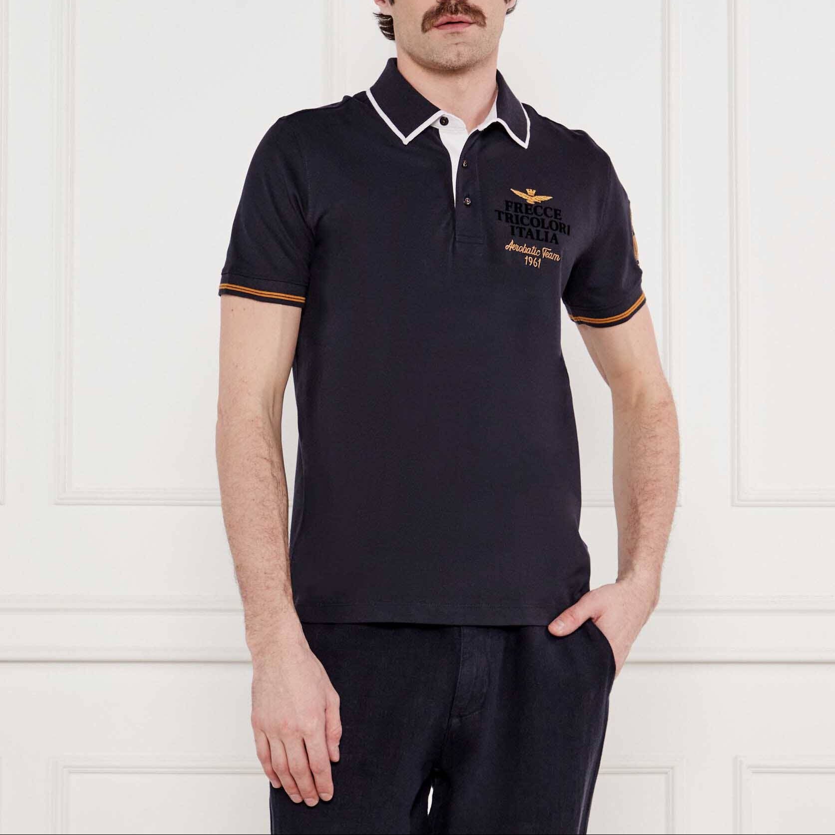 POLO AERONAUTICA MILITARE CONTRASTO LOGO