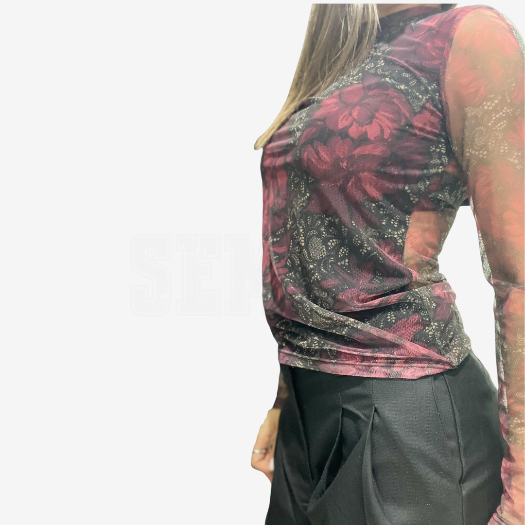 TSHIRT SEM LEN ML LENA TESSUTO VELATO FANTASIA