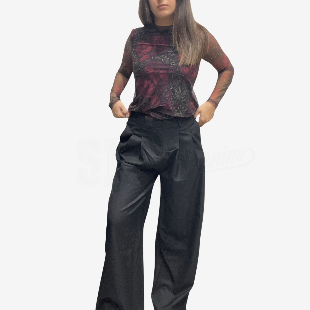 PANTALONE SEM MAYA VITA IN PIZZO PALAZZO CON PENCES