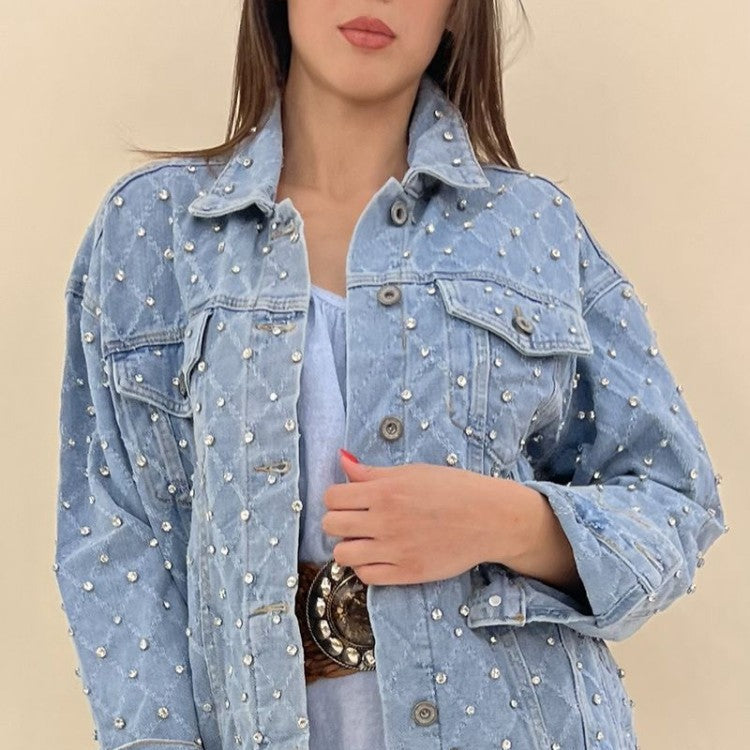 GIACCA SEM BIRBA OVERSIZE ROMBO CON GEMME LIMITED 2C