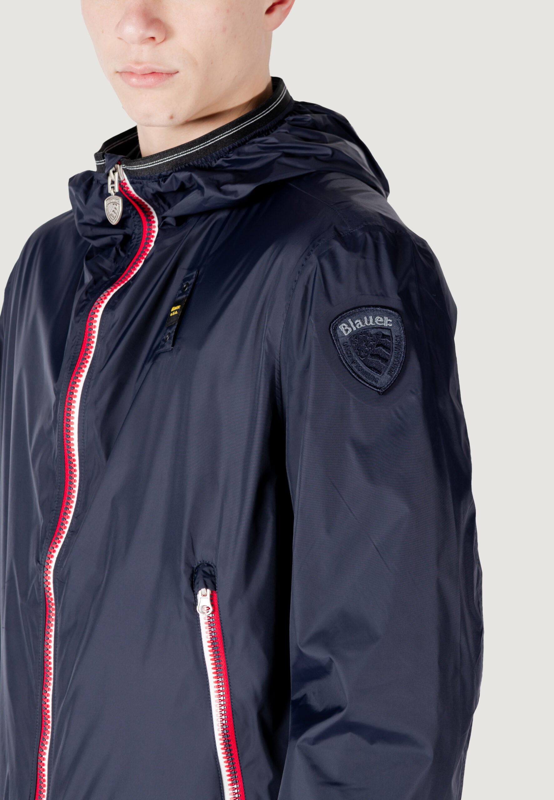 GIUBBINO BLAUER DODGE CON CAPPUCCIO ZIP IN CONTRASTO