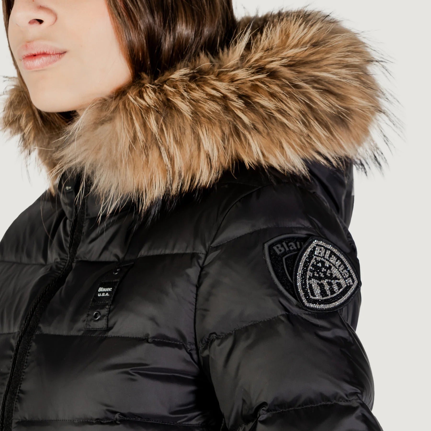 PIUMINO BLAUER ARCADIA TRAMA DRITTO CON PELO INT. PIUMA