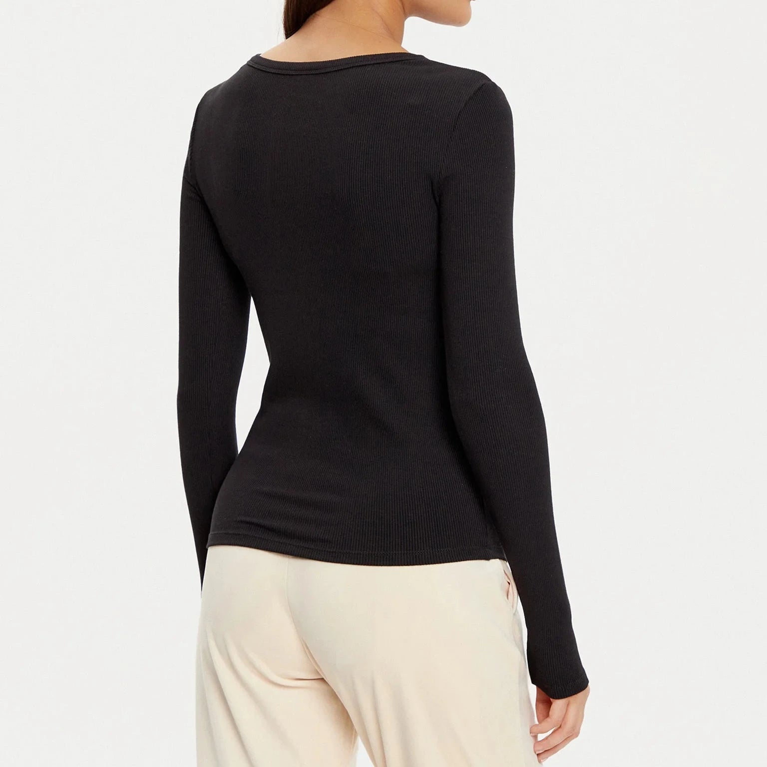 TASHIRT GUESS COLETTE MANICA LUNGA LOGO PLACCA SLIM FIT