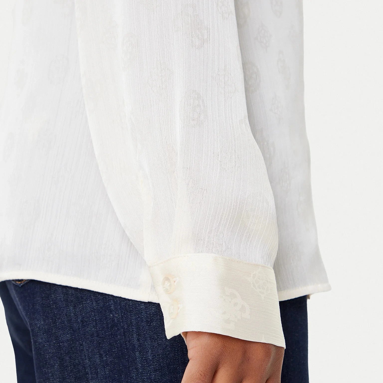 CAMICIA GUESS MARTHE BLUSA LOGO ALL OVER IN TONO