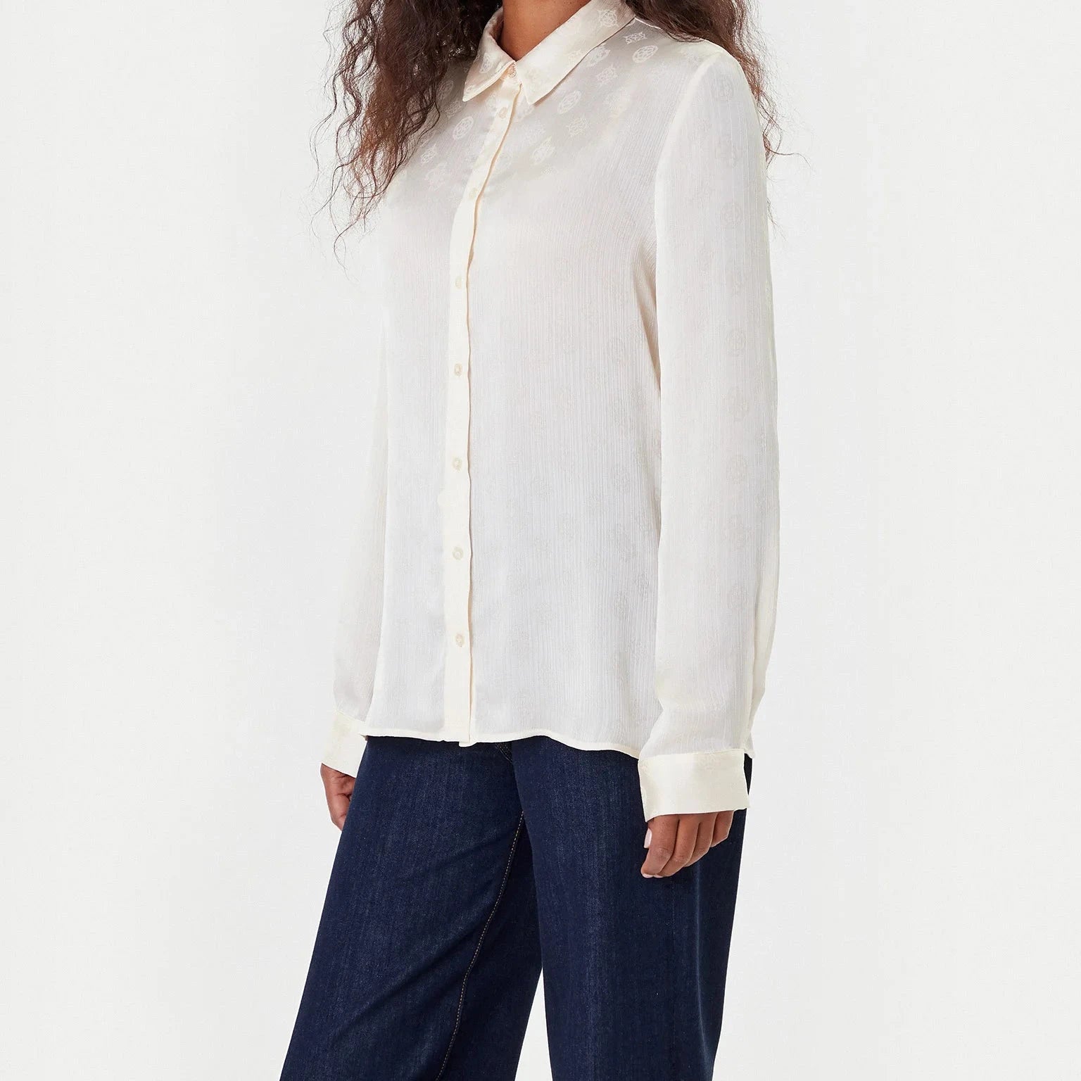 CAMICIA GUESS MARTHE BLUSA LOGO ALL OVER IN TONO