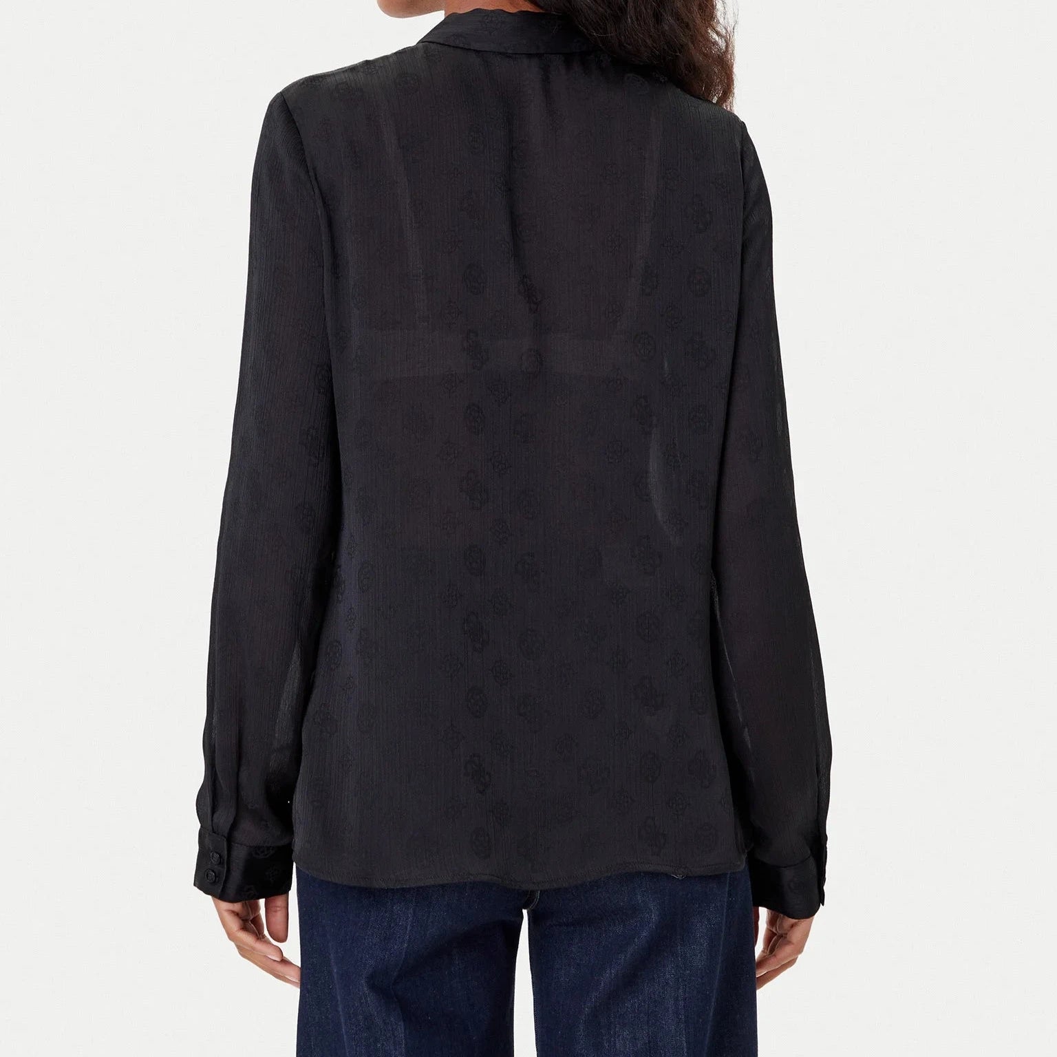 CAMICIA GUESS MARTHE BLUSA LOGO ALL OVER IN TONO