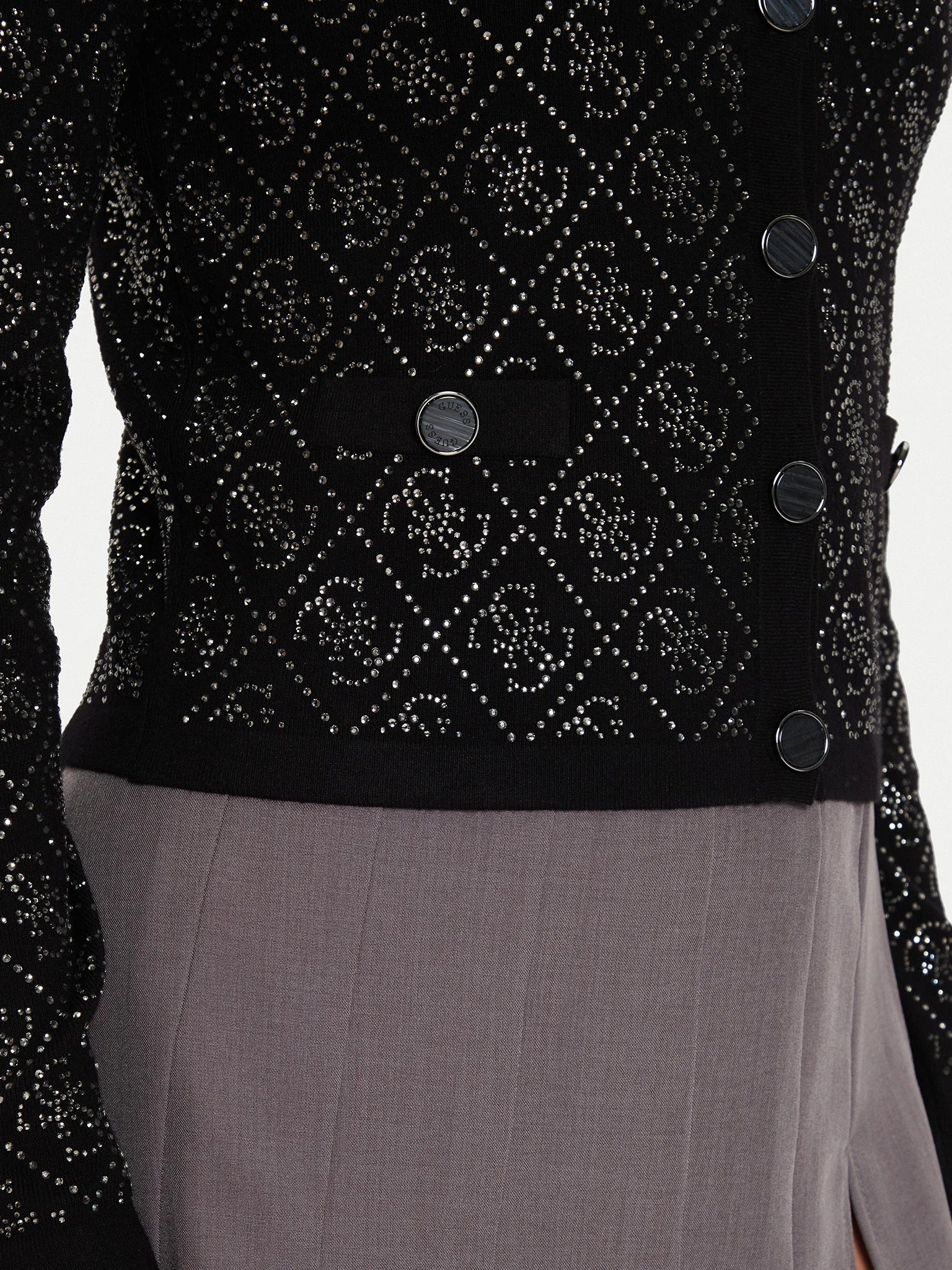 CARDIGAN CROP GUESS PAIGE 4G STONES ML