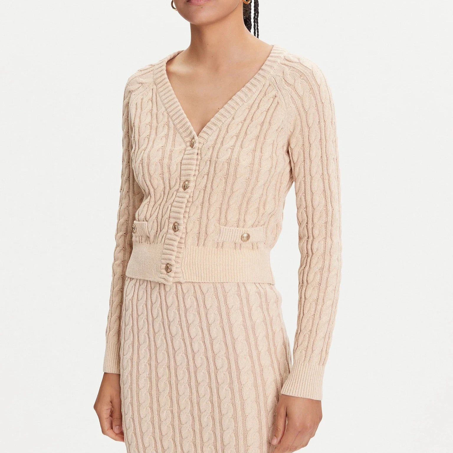 CARDI GUESS GISELLE CON LAVORAZIONE TRECCE