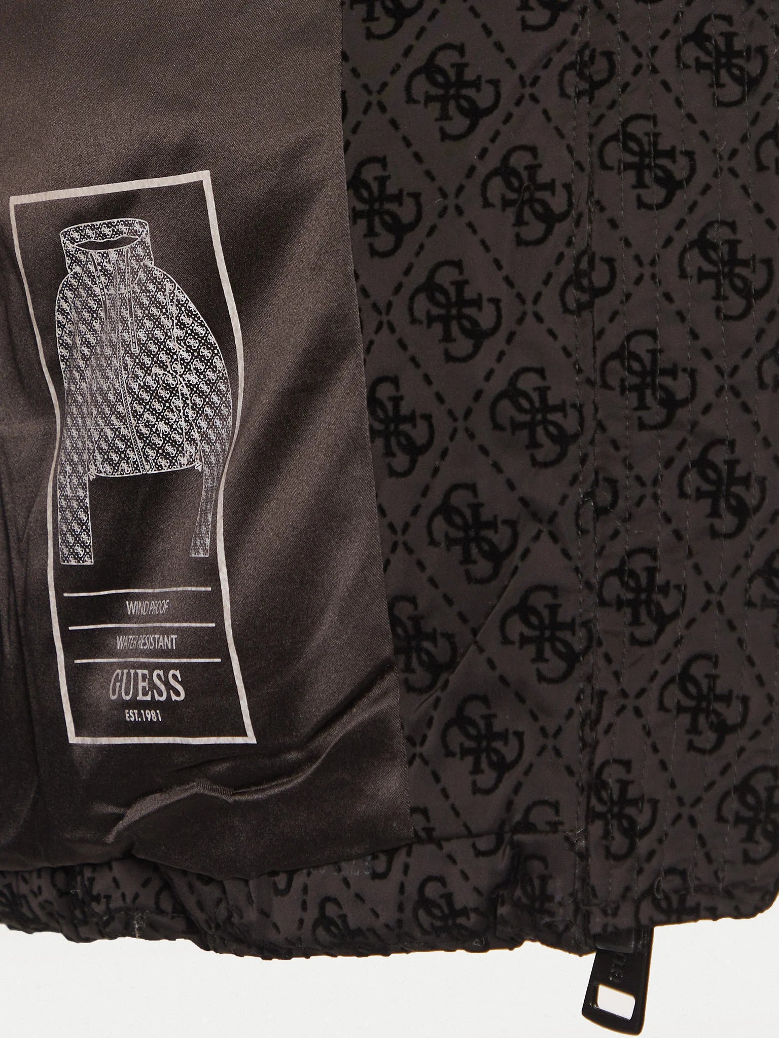 PIUMINO GUESS PUFFER LOGO FLOCK