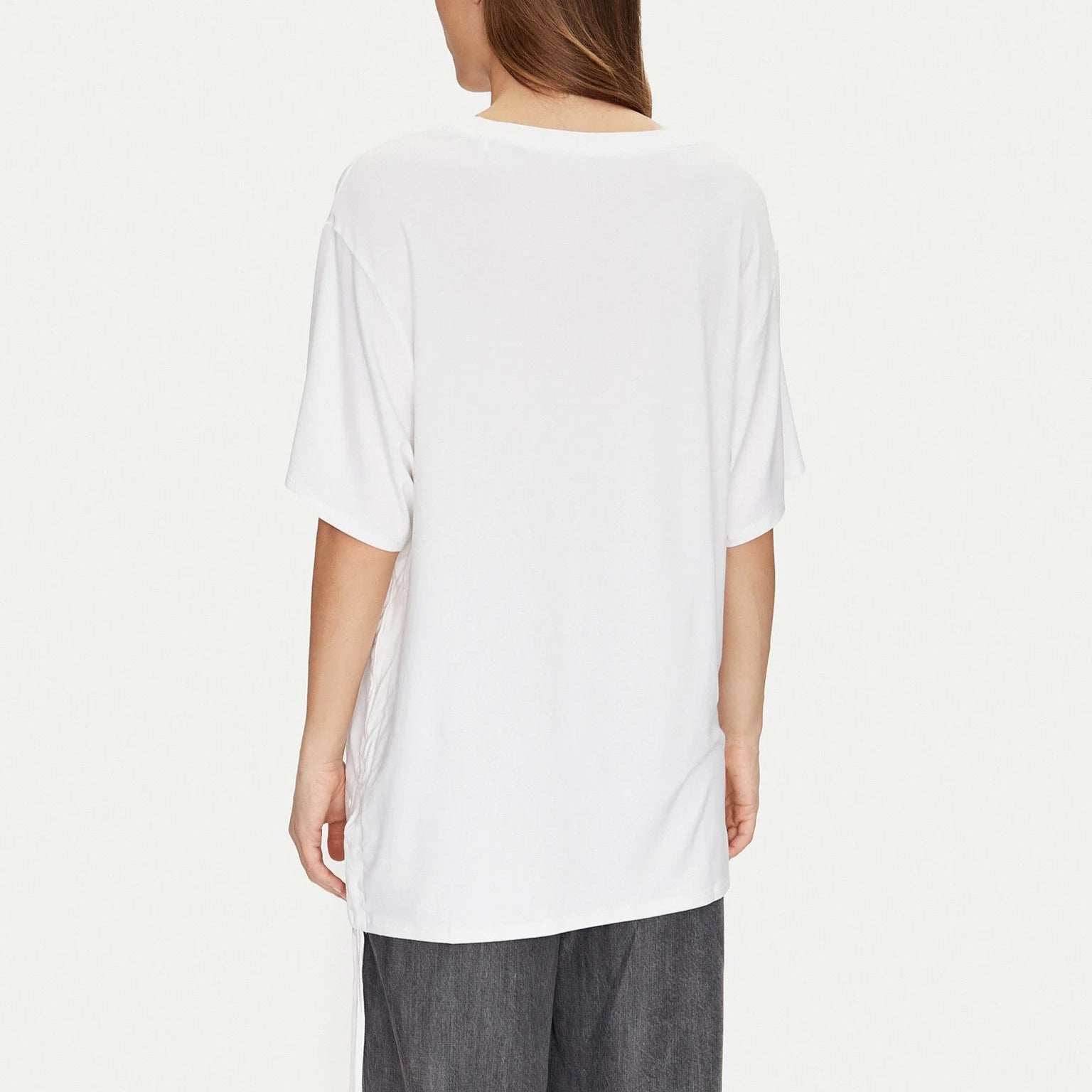 MAXI TSHIRT GUESS TRIANGLE STRASS LACCIO LATERALE