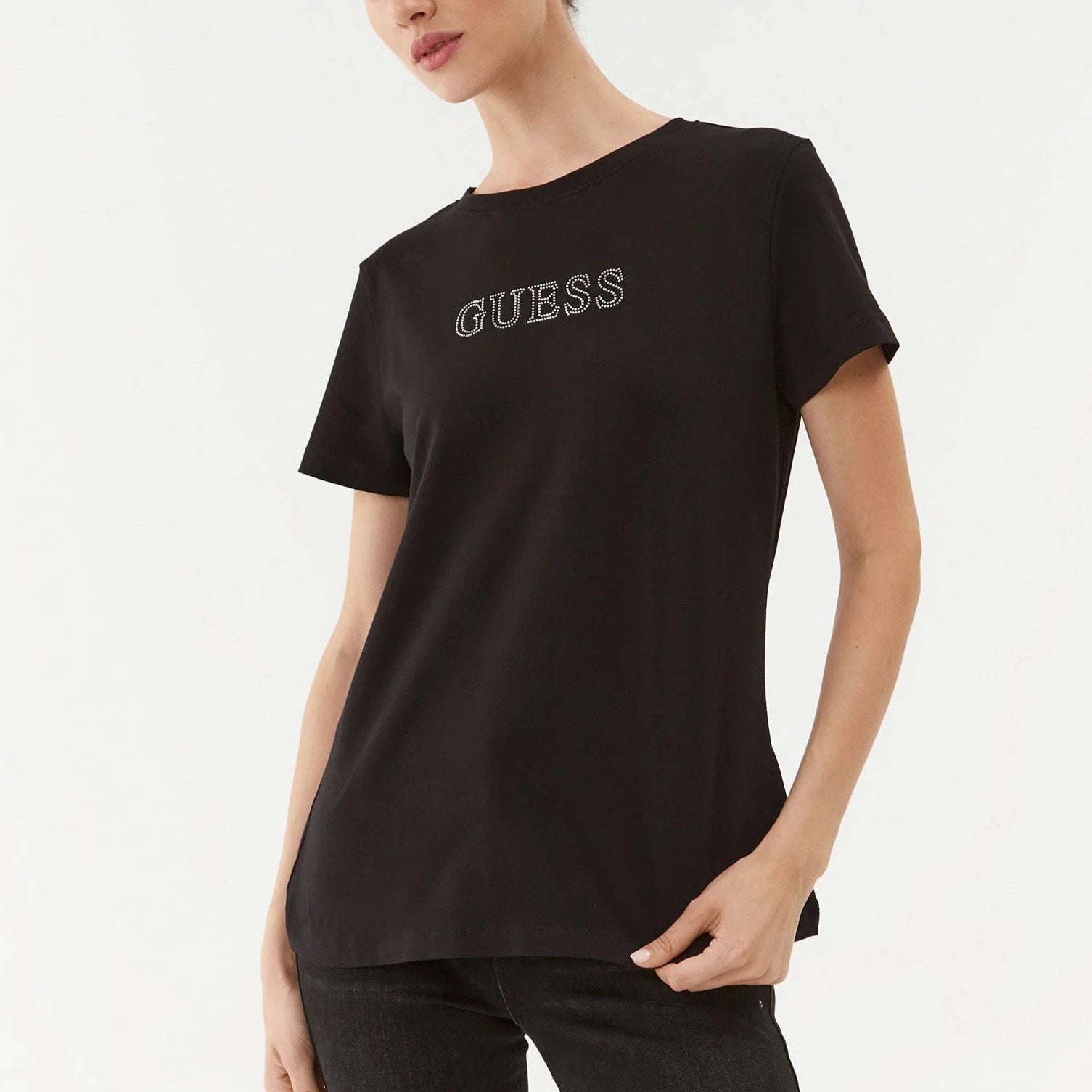 TSHIRT GUESS BRIANA MC LOGO SVAROWSKI REGULAR FIT