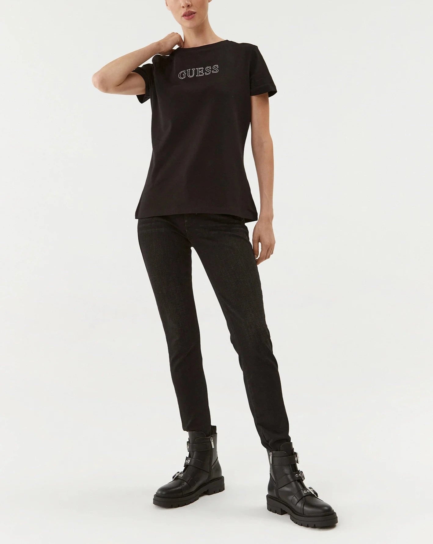 TSHIRT GUESS BRIANA MC LOGO SVAROWSKI REGULAR FIT