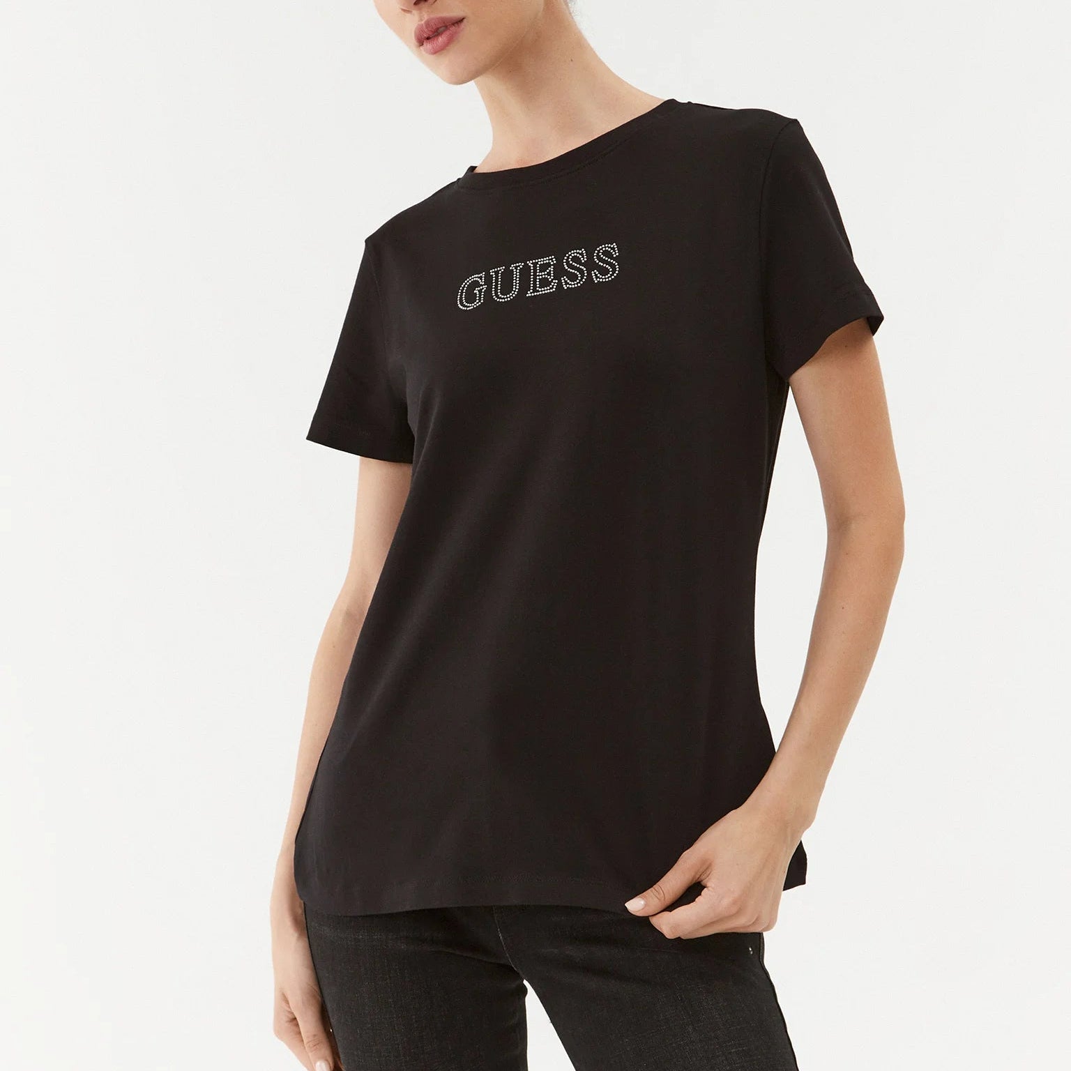 TSHIRT GUESS BRIANA MC LOGO SVAROWSKI REGULAR FIT