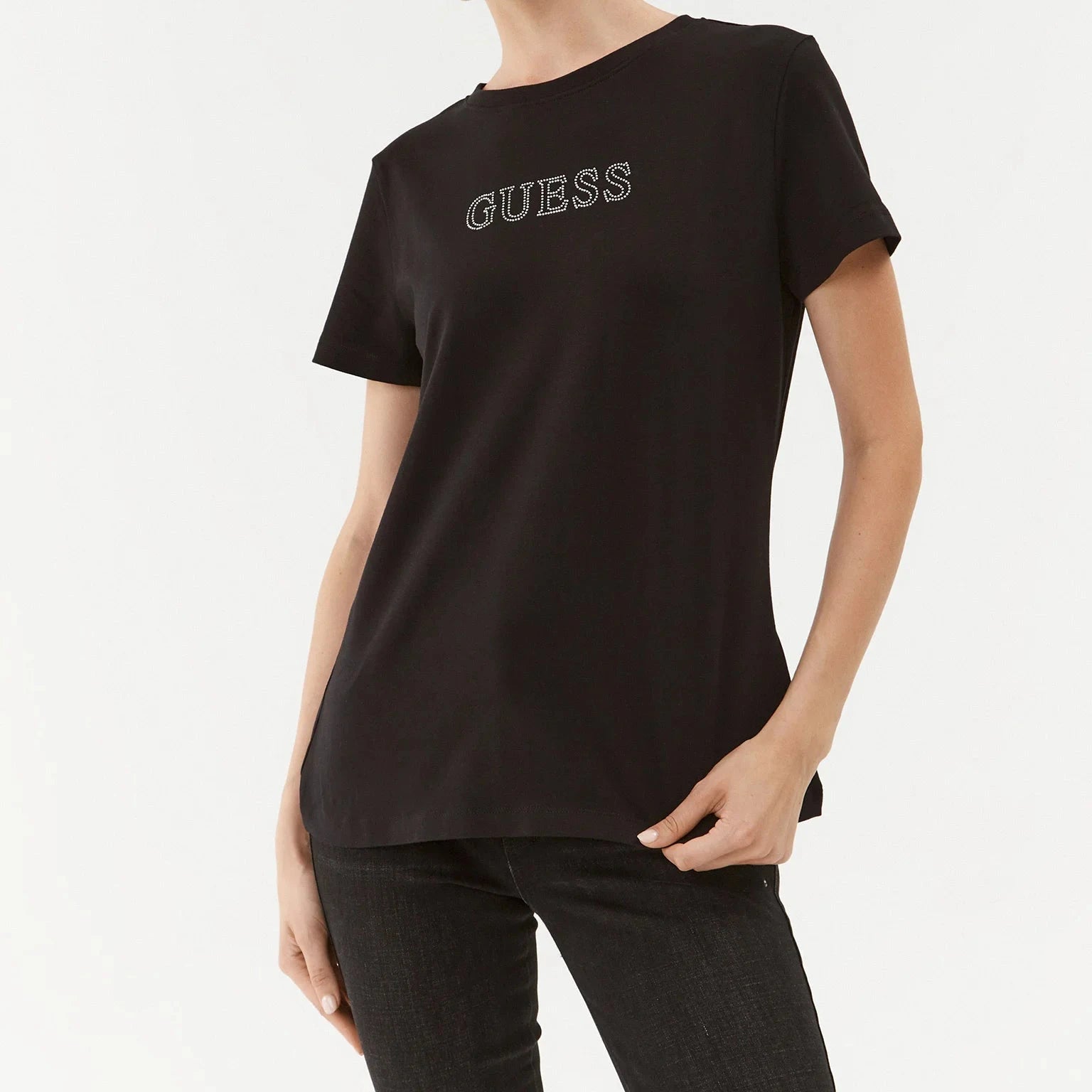 TSHIRT GUESS BRIANA MC LOGO SVAROWSKI REGULAR FIT