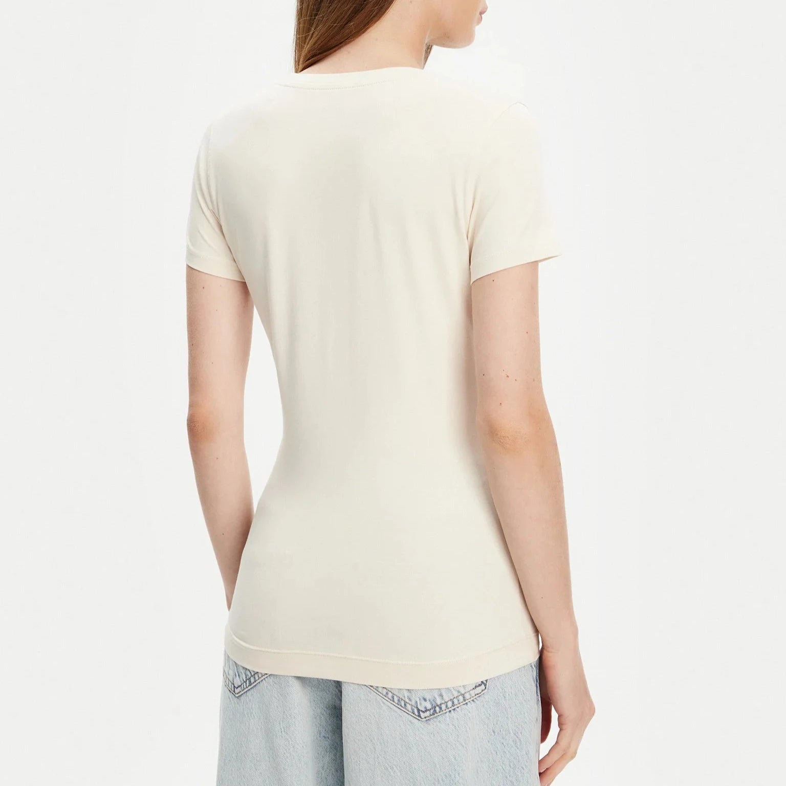 TSHIRT GUESS TRIANGLE FLOWERS SLIM FIT