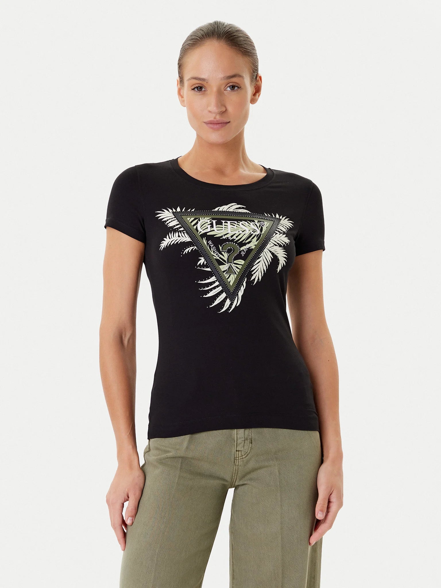 TSHIRT GUESS TRIANGLE PALM SLIM FIT