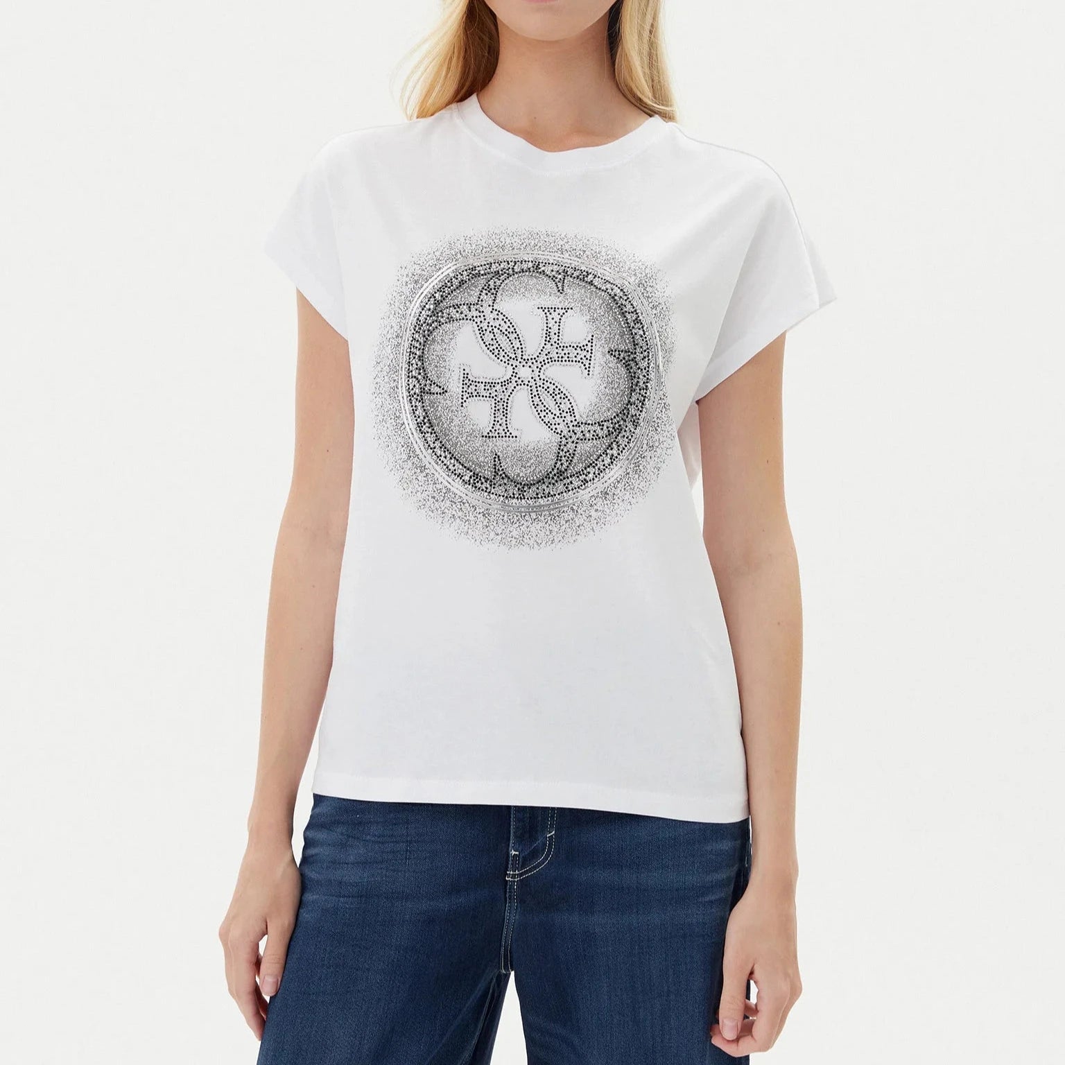 TSHIRT GUESS 4G SHADED HOTFIX REGULAR FIT