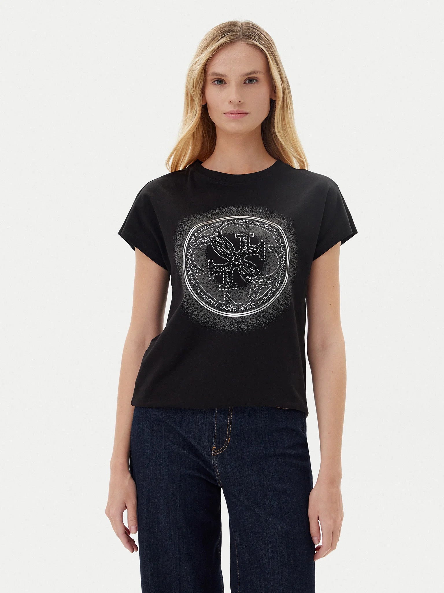 TSHIRT GUESS 4G SHADED HOTFIX REGULAR FIT