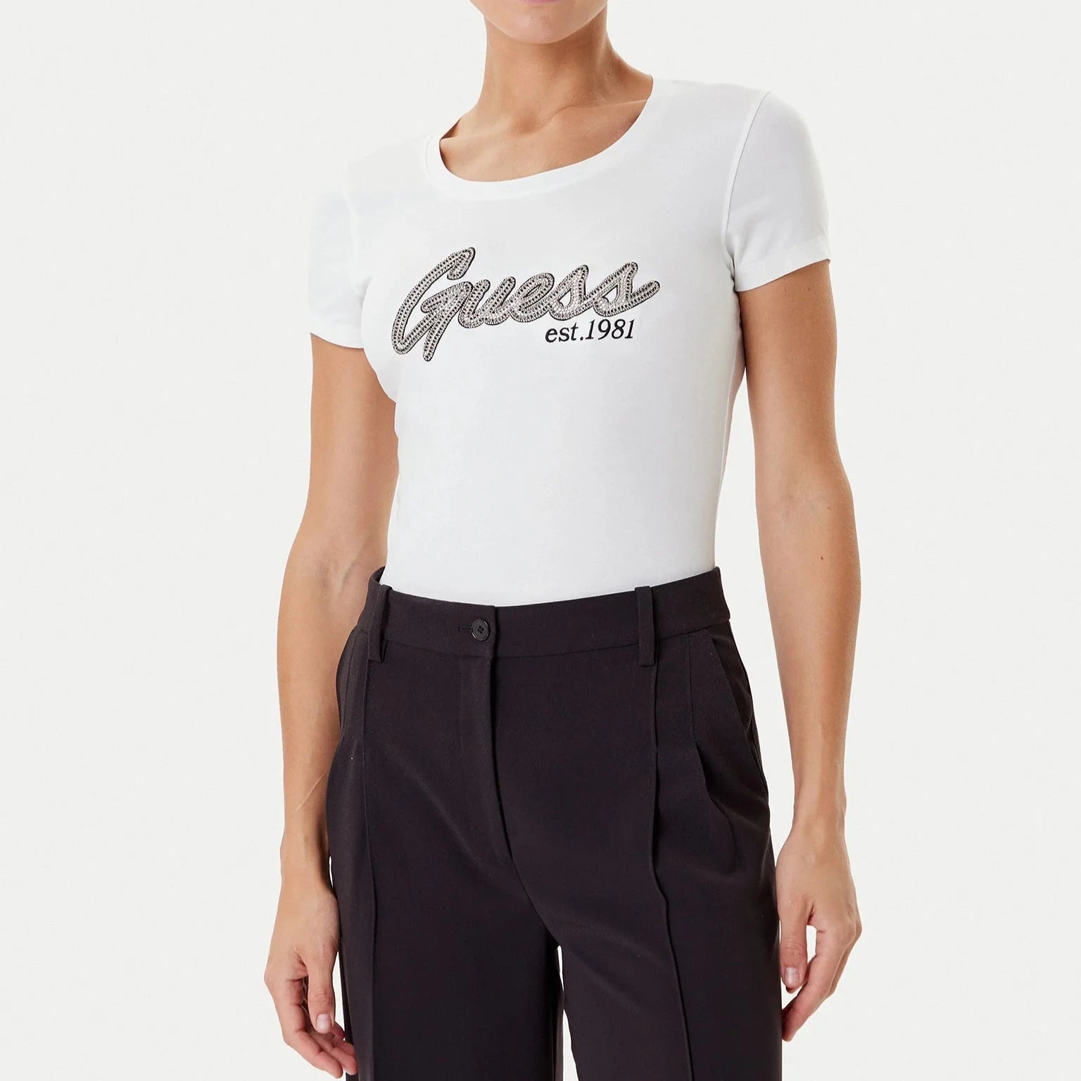 TSHIRT GUESS LOGO HOTFIX REGULAR FIT