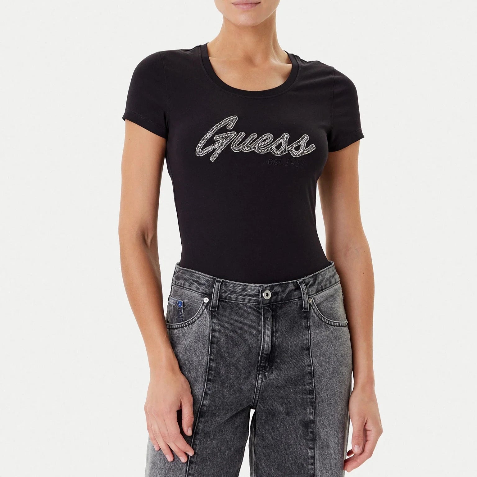 TSHIRT GUESS LOGO HOTFIX REGULAR FIT