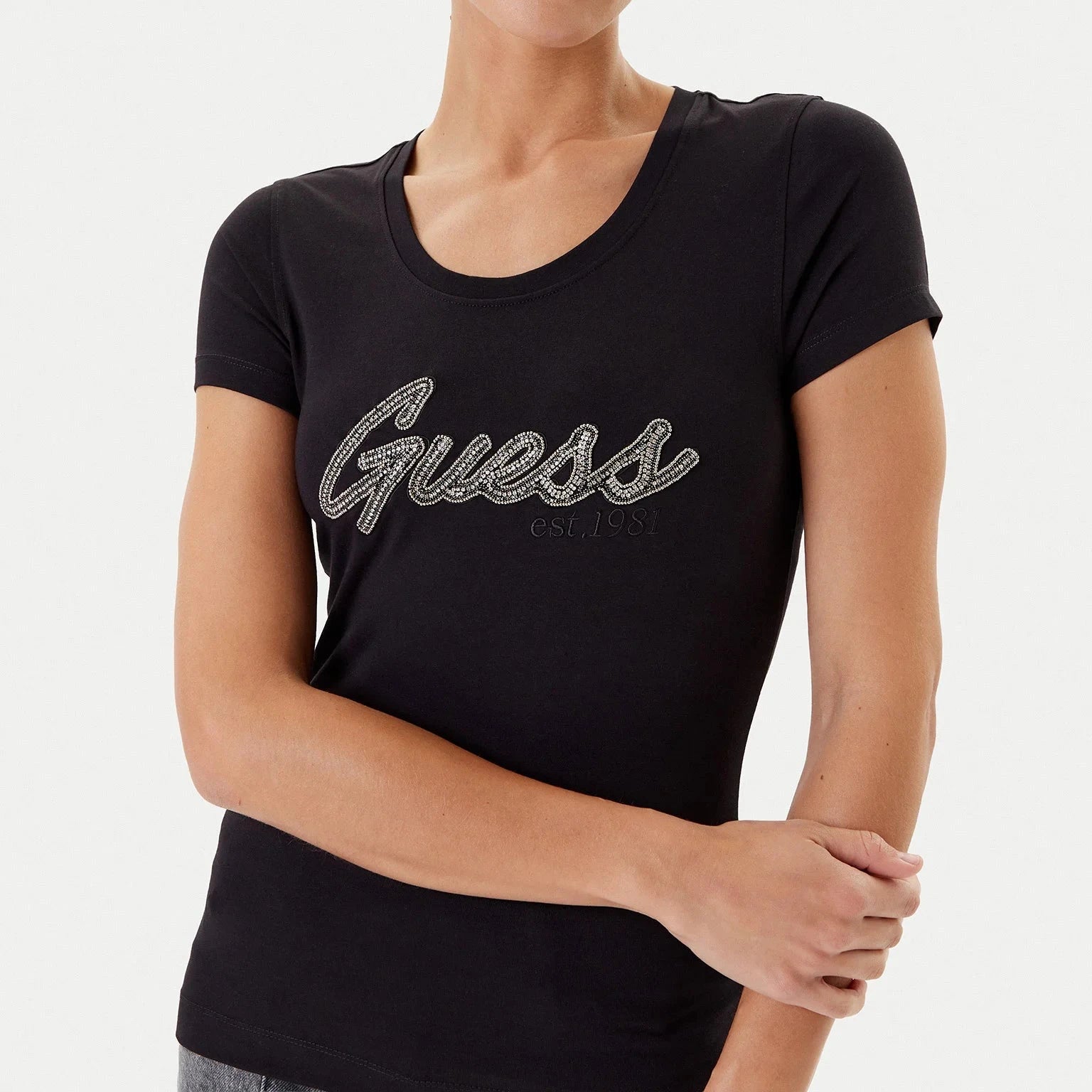 TSHIRT GUESS LOGO HOTFIX REGULAR FIT