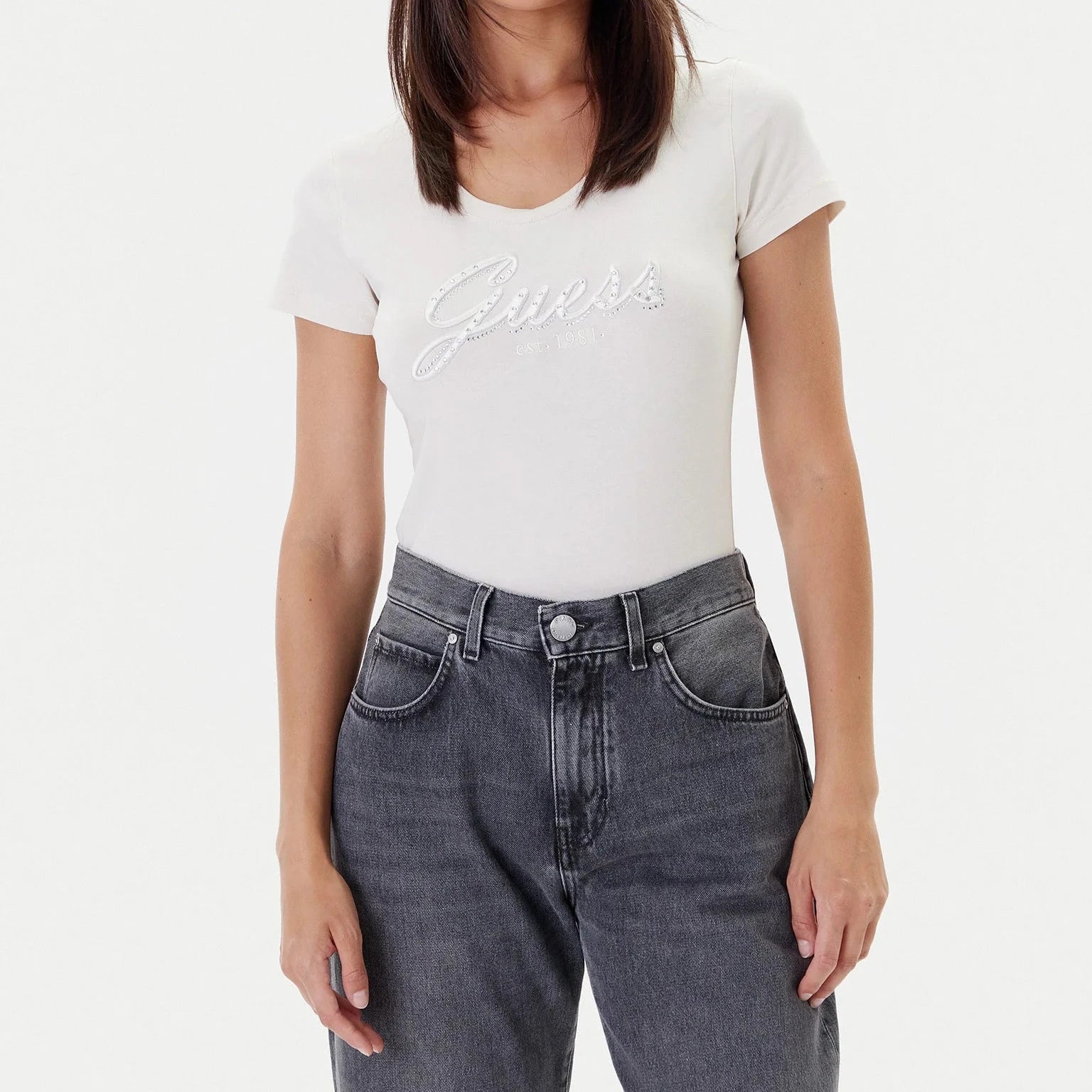 TSHIRT GUESS LOGO HOTFIX REGULAR FIT