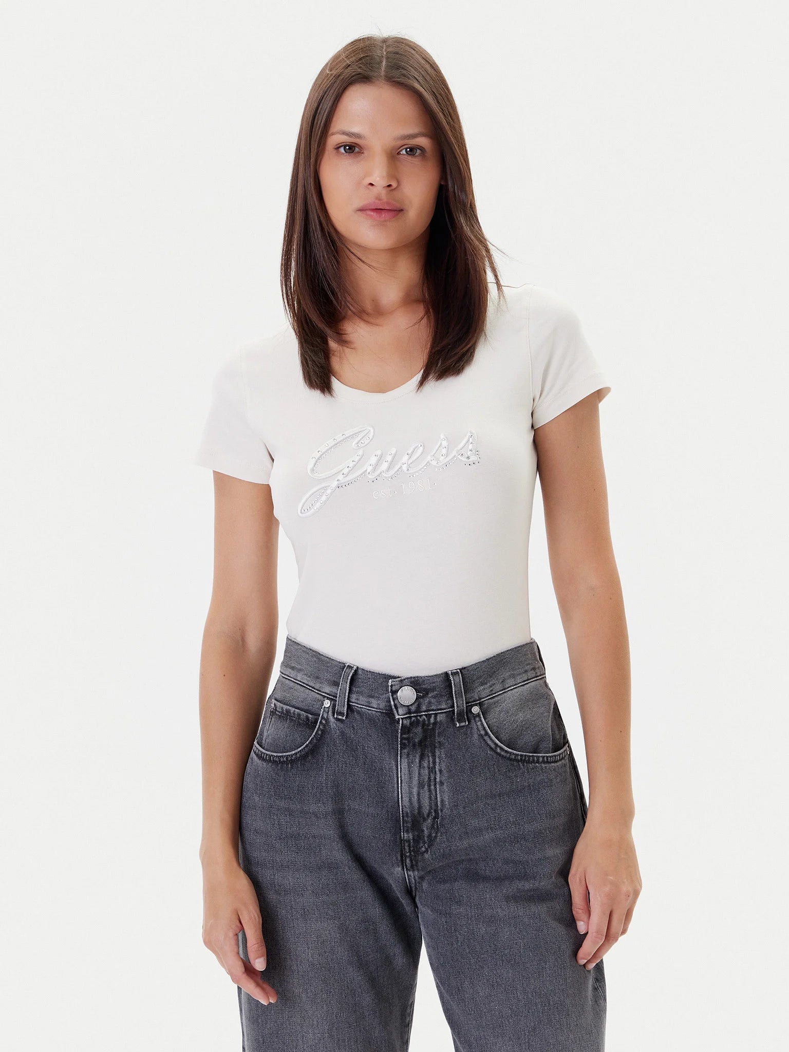 TSHIRT GUESS LOGO HOTFIX REGULAR FIT