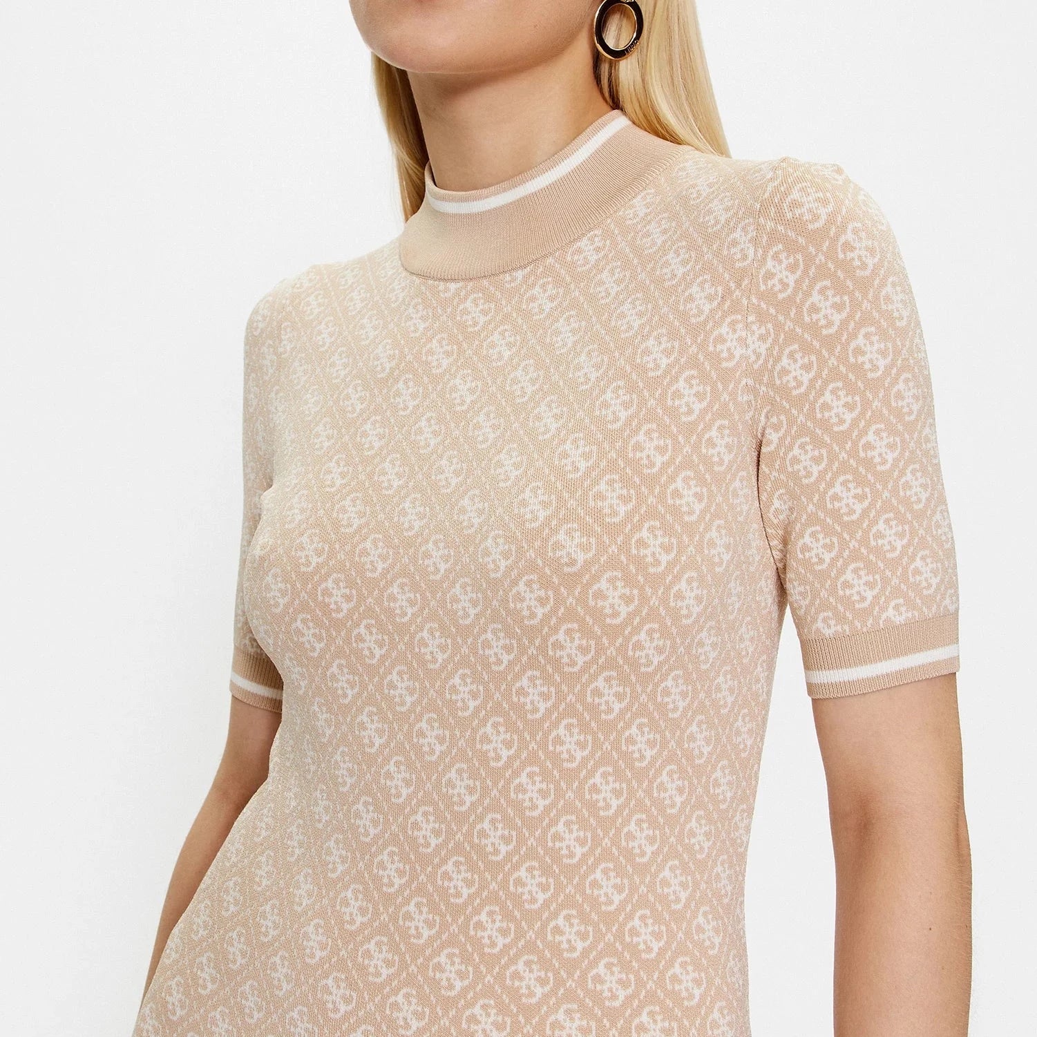 VESTITO GUESS LISE MC LOGO 4G ALLOVER