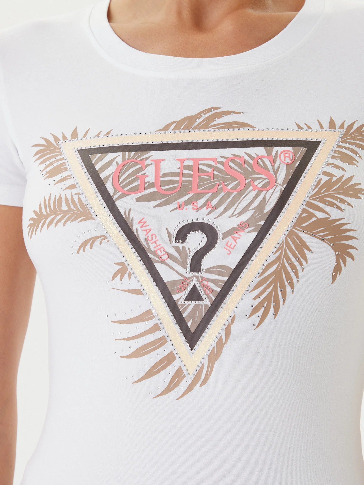 TSHIRT GUESS TRIANGLE PALM SLIM FIT