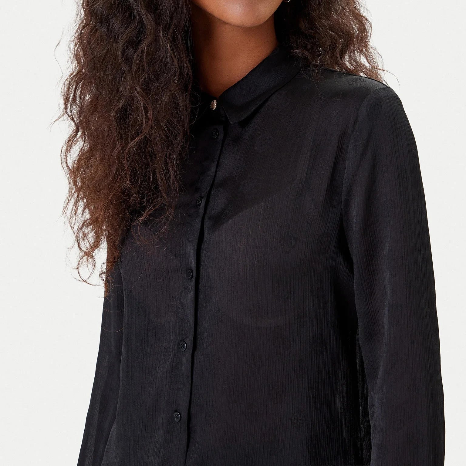 CAMICIA GUESS MARTHE BLUSA LOGO ALL OVER IN TONO
