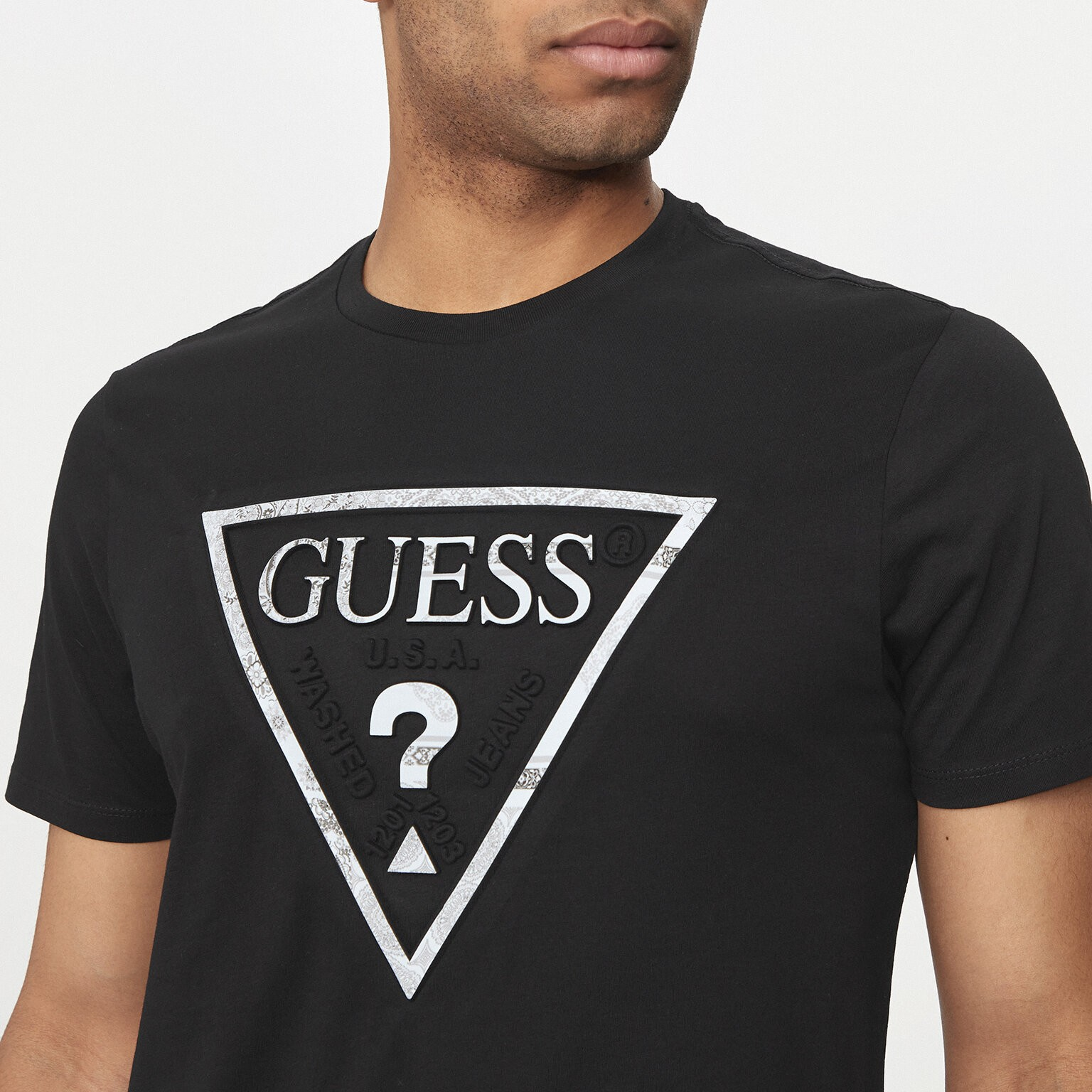 TSHIRT GUESS PATCHWORK EMBOSSED LOGO