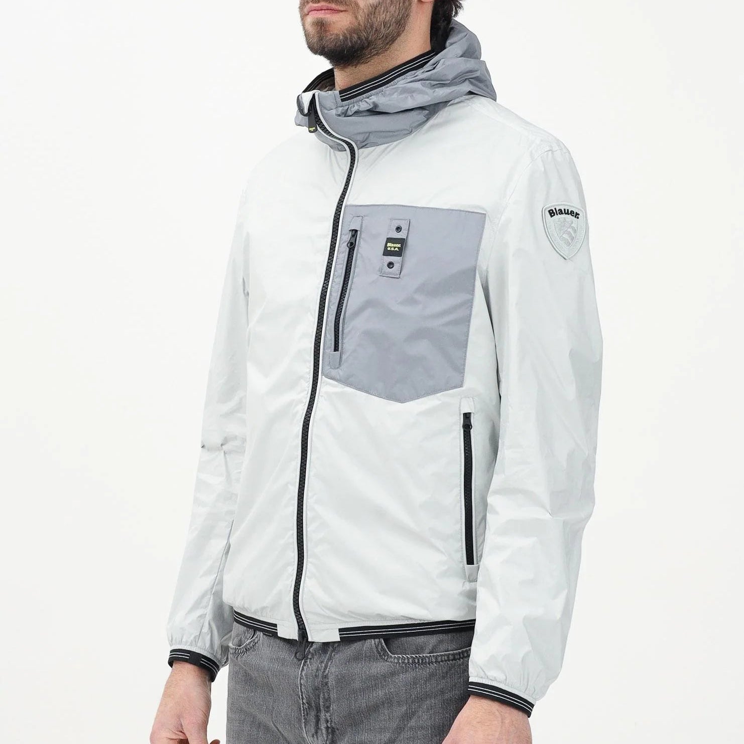 GIUBBINO BLAUER BRAY SFODERATO BICOLOR IN NYLON