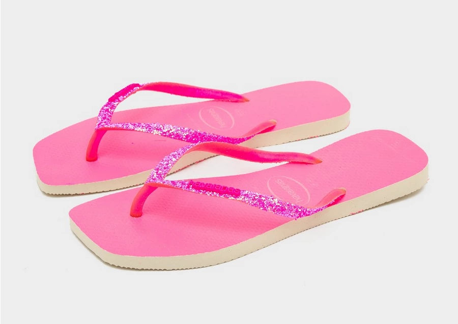 INFRADITO HAVAIANAS SQUARE GLITTER NEON BEIGE PINK