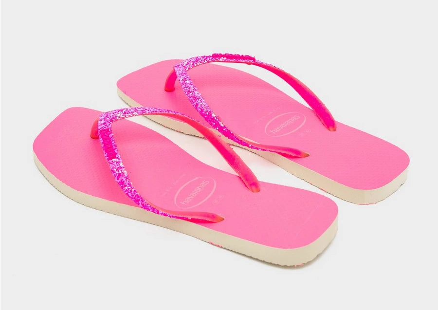 INFRADITO HAVAIANAS SQUARE GLITTER NEON BEIGE PINK