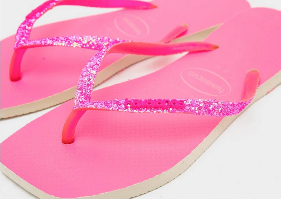 INFRADITO HAVAIANAS SQUARE GLITTER NEON BEIGE PINK