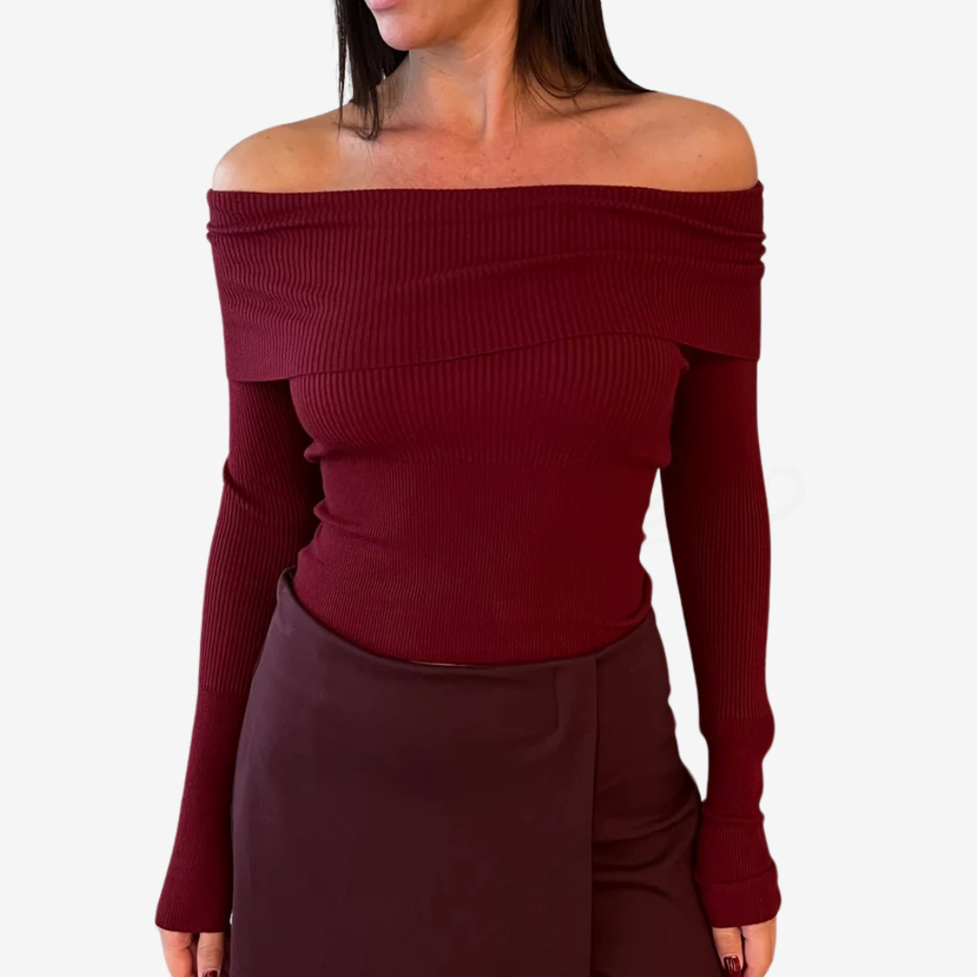 TOP SEM LUISA MANICA LUNGA SLIM SCOLLO BARCA