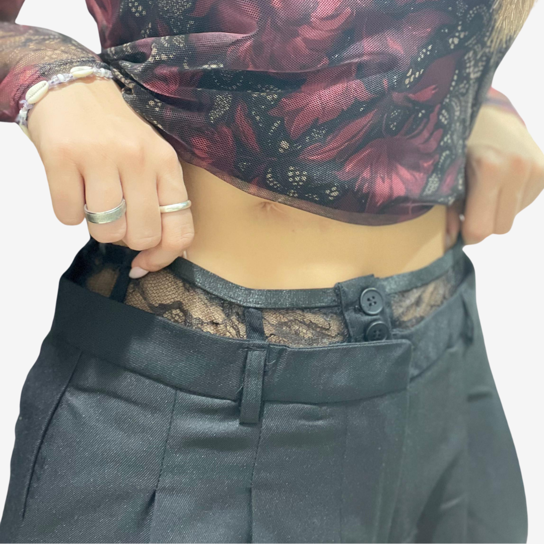 PANTALONE SEM MAYA VITA IN PIZZO PALAZZO CON PENCES