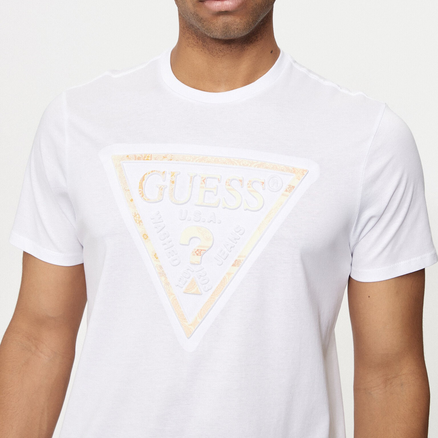 TSHIRT GUESS PATCHWORK EMBOSSED LOGO