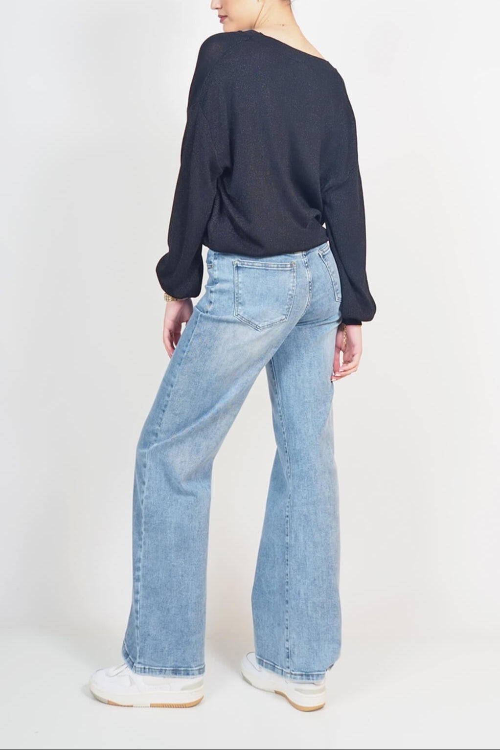 CARDIGAN SEM ANASTASIA SCOLLO V BOTTONATO IN LUREX OVER