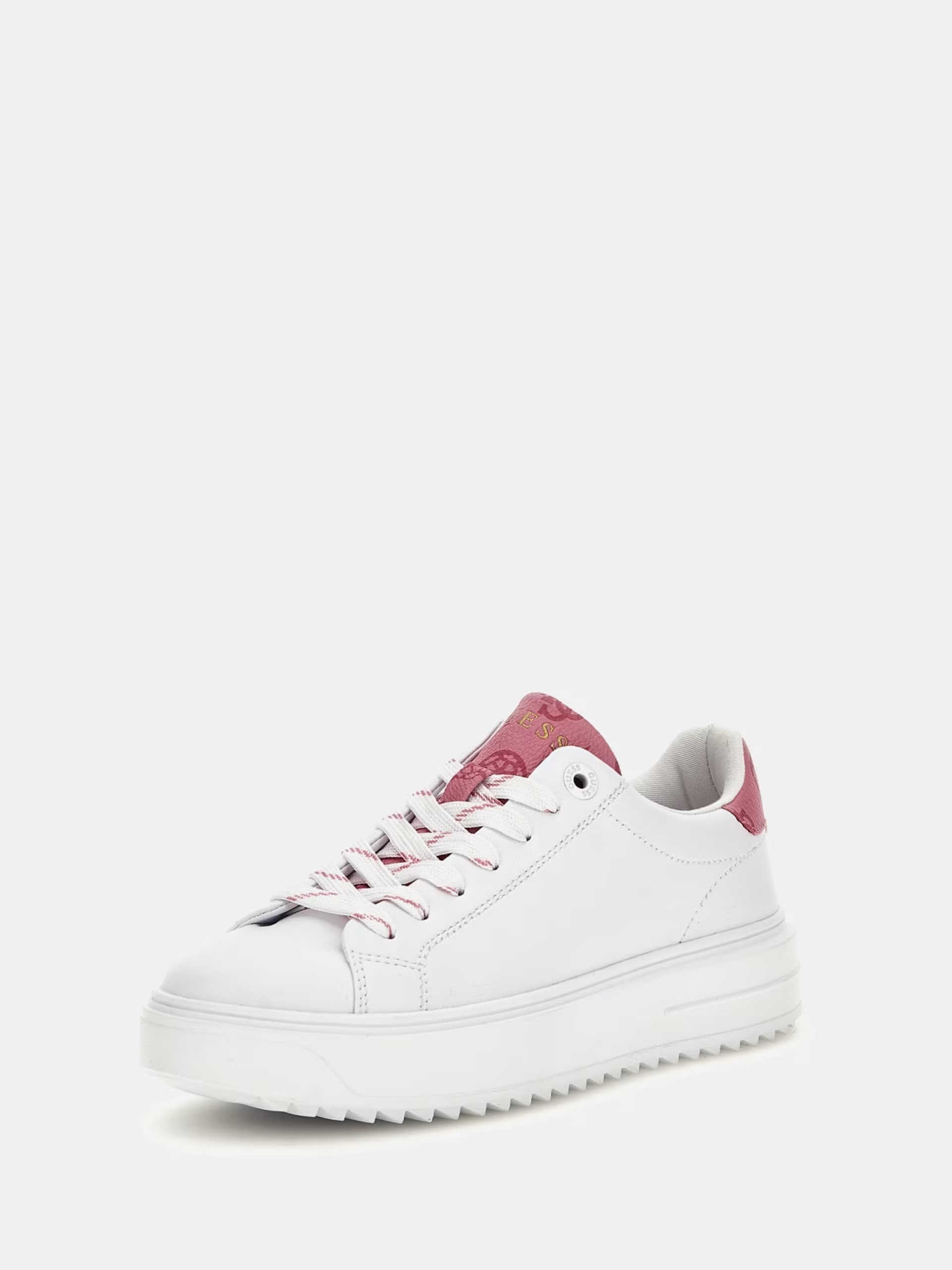 SCARPE GUESS DENESA4 FONDO CASSETTA LOGO BIANCO ROSA
