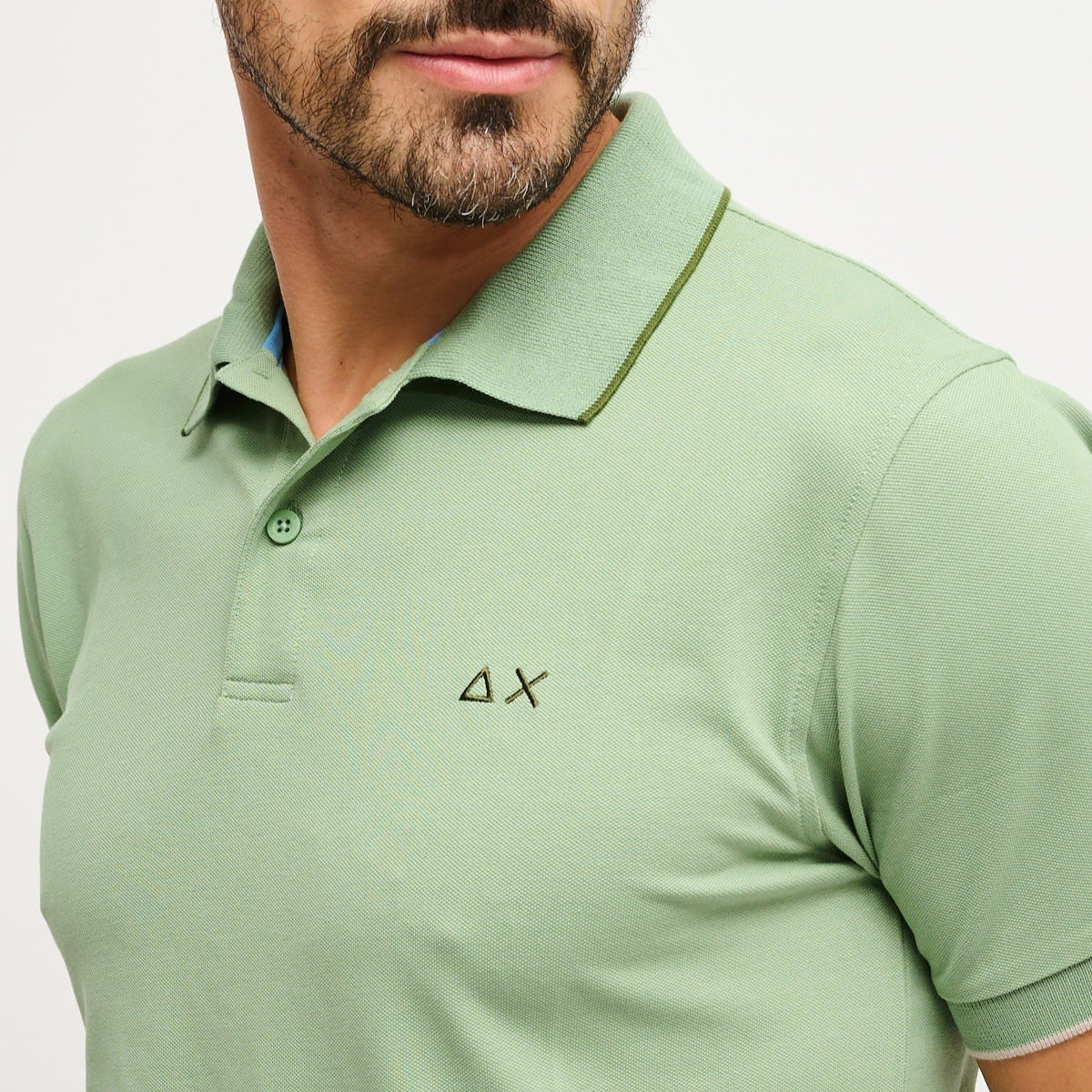 POLO SUN68 SMALL STRIPES ON COLLAR