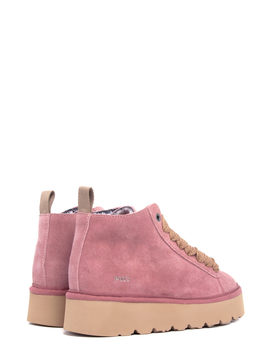 SCARPE PANCHIC POLACCHINO PLATFORM SUEDE PELO FUR BROWNROSE