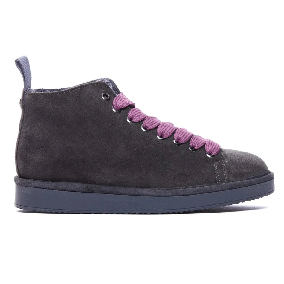 POLACCHINO PANCHIC SUEDE INT. FUR ANTRACITE L. BROWNROSE
