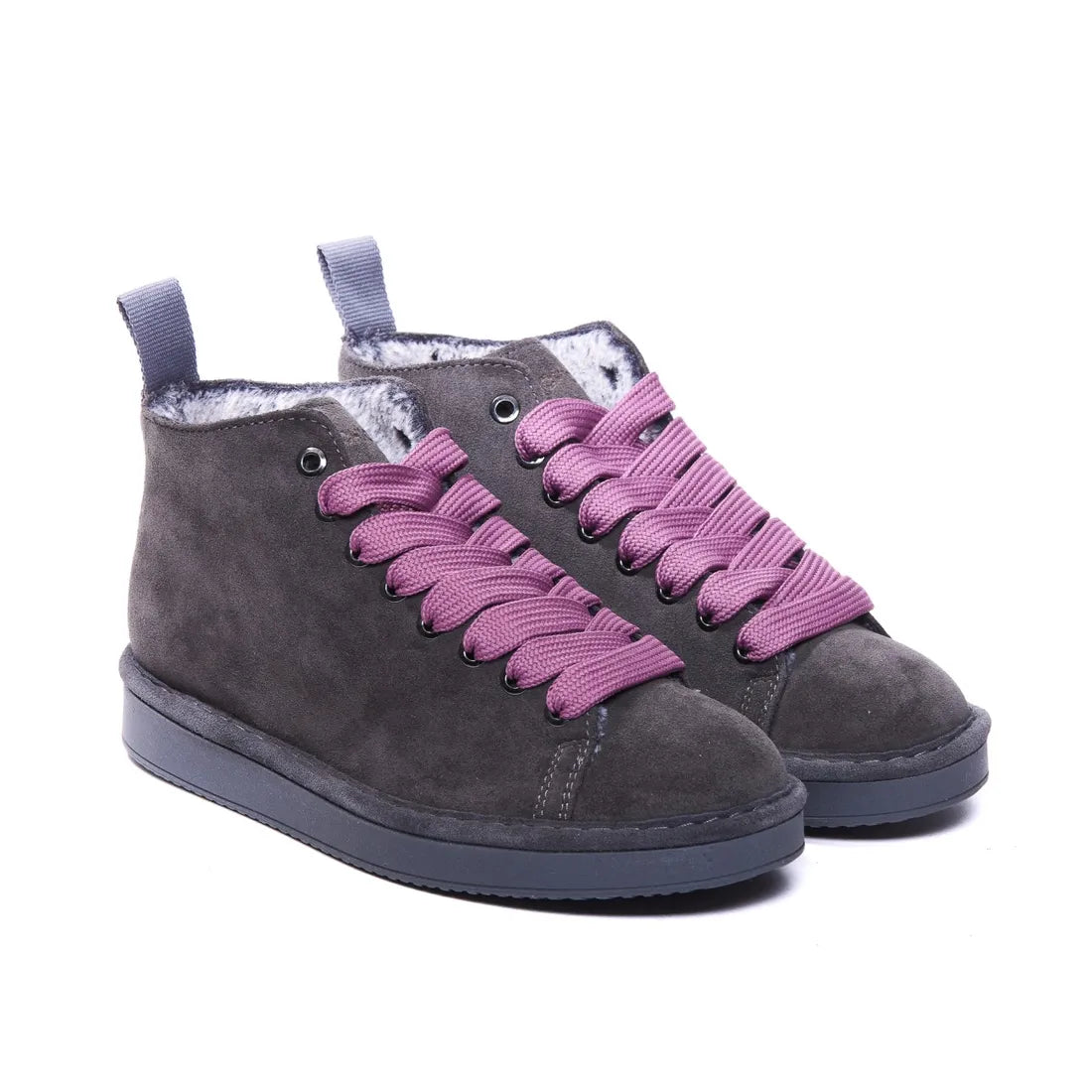 POLACCHINO PANCHIC SUEDE INT. FUR ANTRACITE L. BROWNROSE