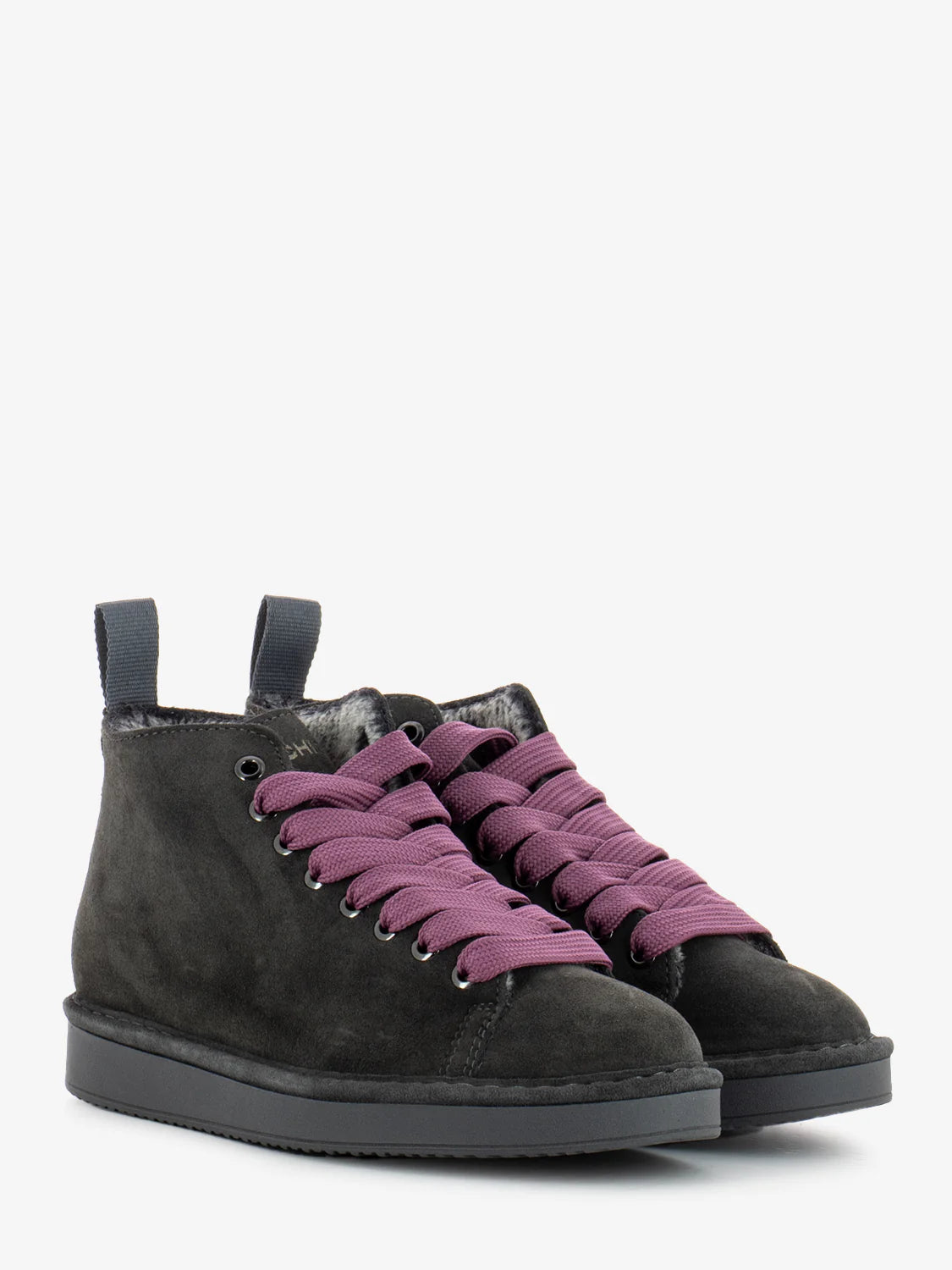 POLACCHINO PANCHIC SUEDE INT. FUR ANTRACITE L. BROWNROSE